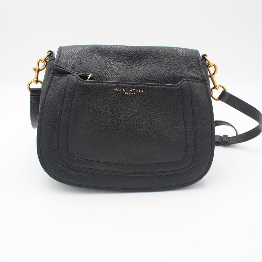 Marc Jacobs Empire City Messenger Bag Black Leather Crossbody Purse Designer